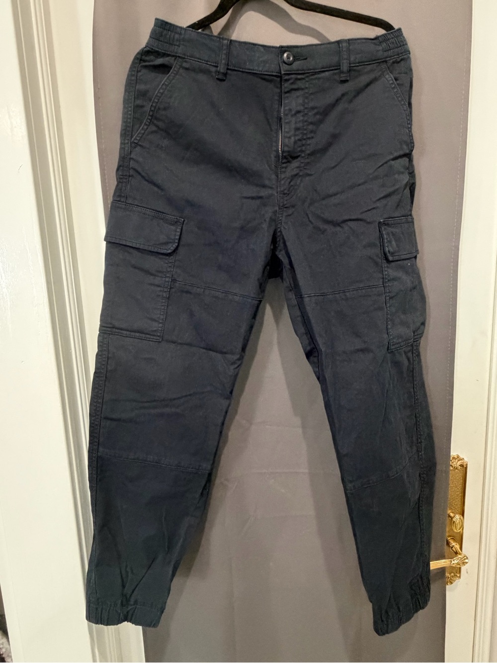 UNIQLO Men’s Black Cargo Jogger Pants Size M 30– 33 Stretch Utility